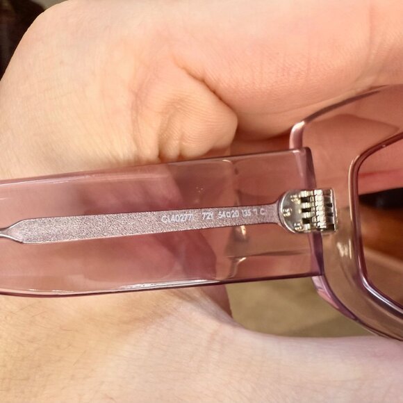 Celine CL402771 Pink Clear Rectangular Cat-Eye Sunglasses - Picture 7 of 11